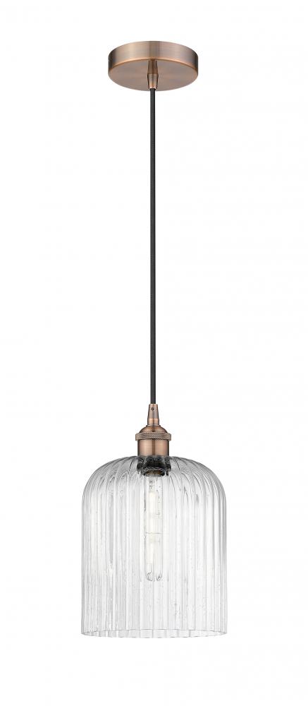 Bridal Veil - 1 Light - 5 inch - Antique Copper - Cord hung - Mini Pendant