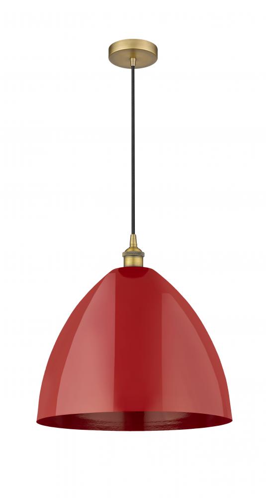 Plymouth - 1 Light - 16 inch - Brushed Brass - Cord hung - Mini Pendant