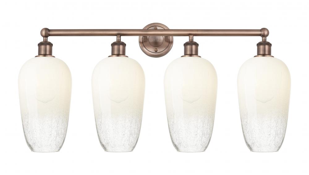 Brookhaven Flute - 4 Light - 34 inch - Antique Copper - Bath Vanity Light