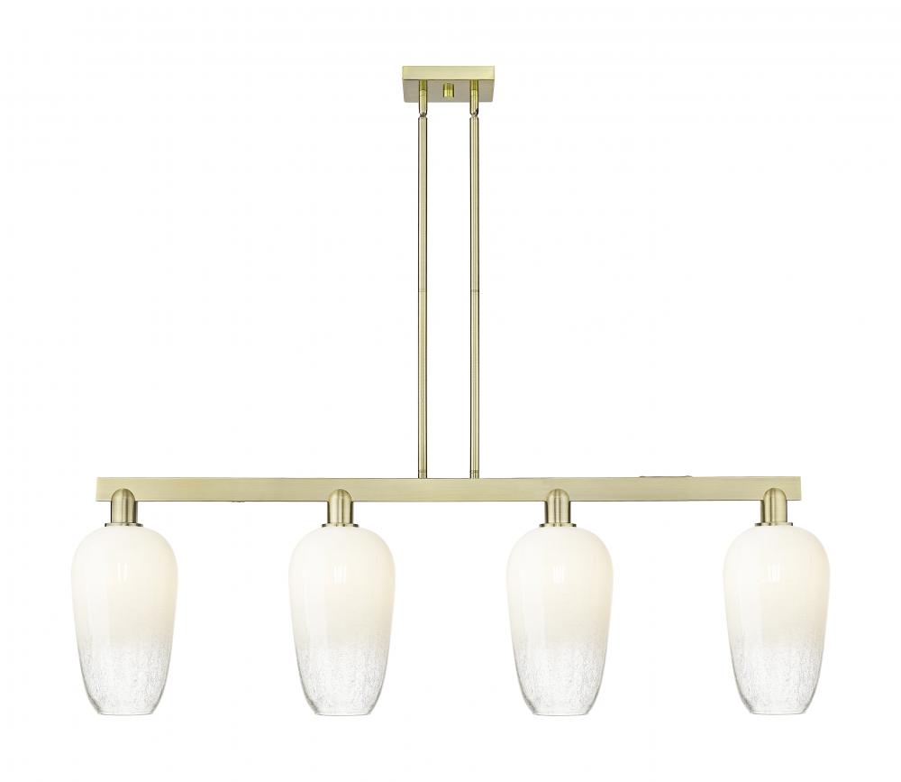 Brookhaven Flute - 4 Light - 48 inch - Antique Brass - Cord hung - Island Light