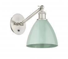 Innovations Lighting 317-1W-SN-MBD-75-SF - Plymouth - 1 Light - 8 inch - Brushed Satin Nickel - Adjustable Sconce