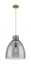 Innovations Lighting 410-1PM-BB-G412-14SM - Newton Bell - 1 Light - 14 inch - Brushed Brass - Cord hung - Pendant