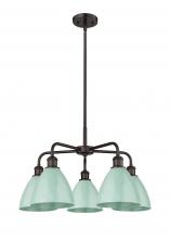 Innovations Lighting 516-5CR-OB-MBD-75-SF - Plymouth - 5 Light - 26 inch - Oil Rubbed Bronze - Chandelier
