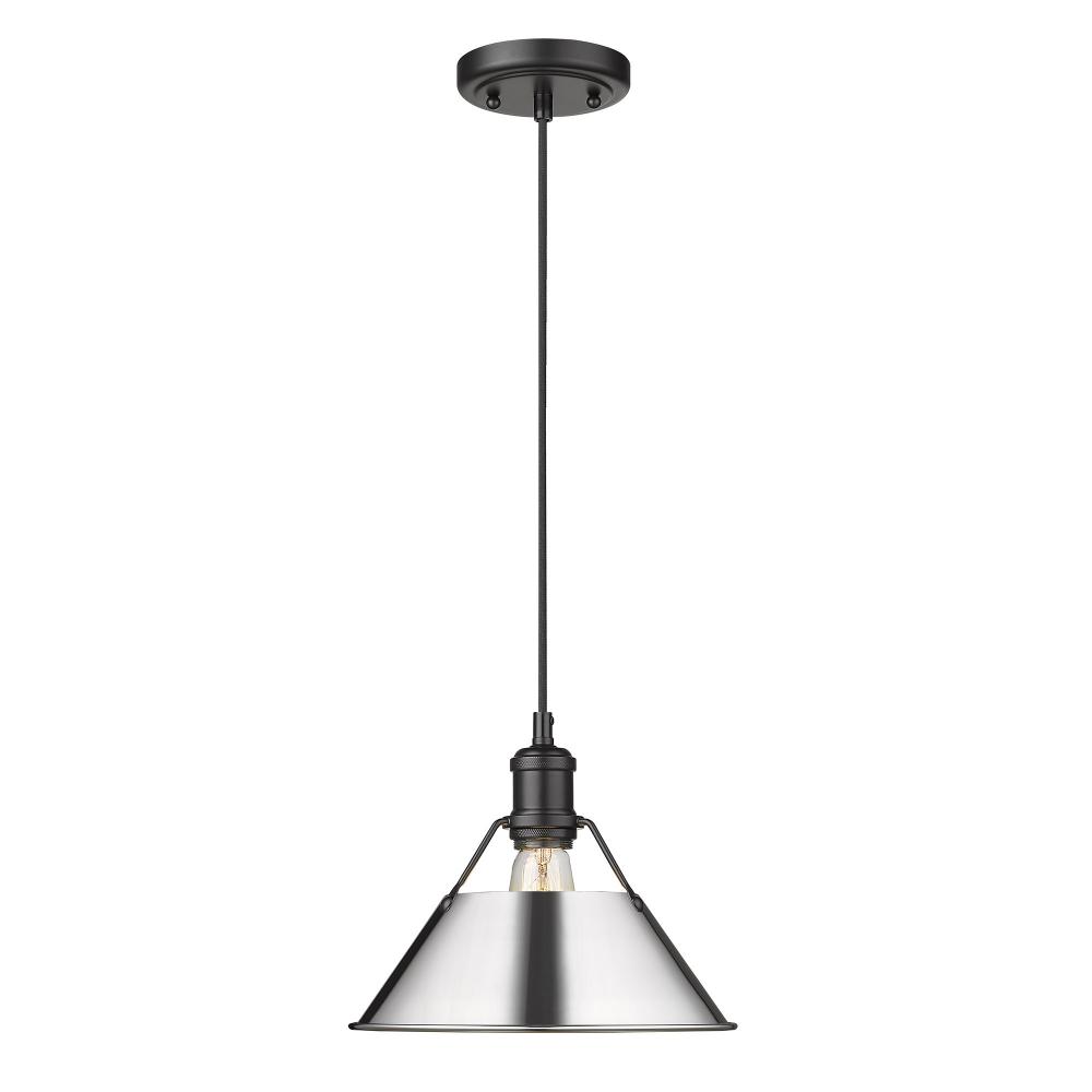 Orwell 10&#34; Wide Medium Pendant in Matte Black with Chrome