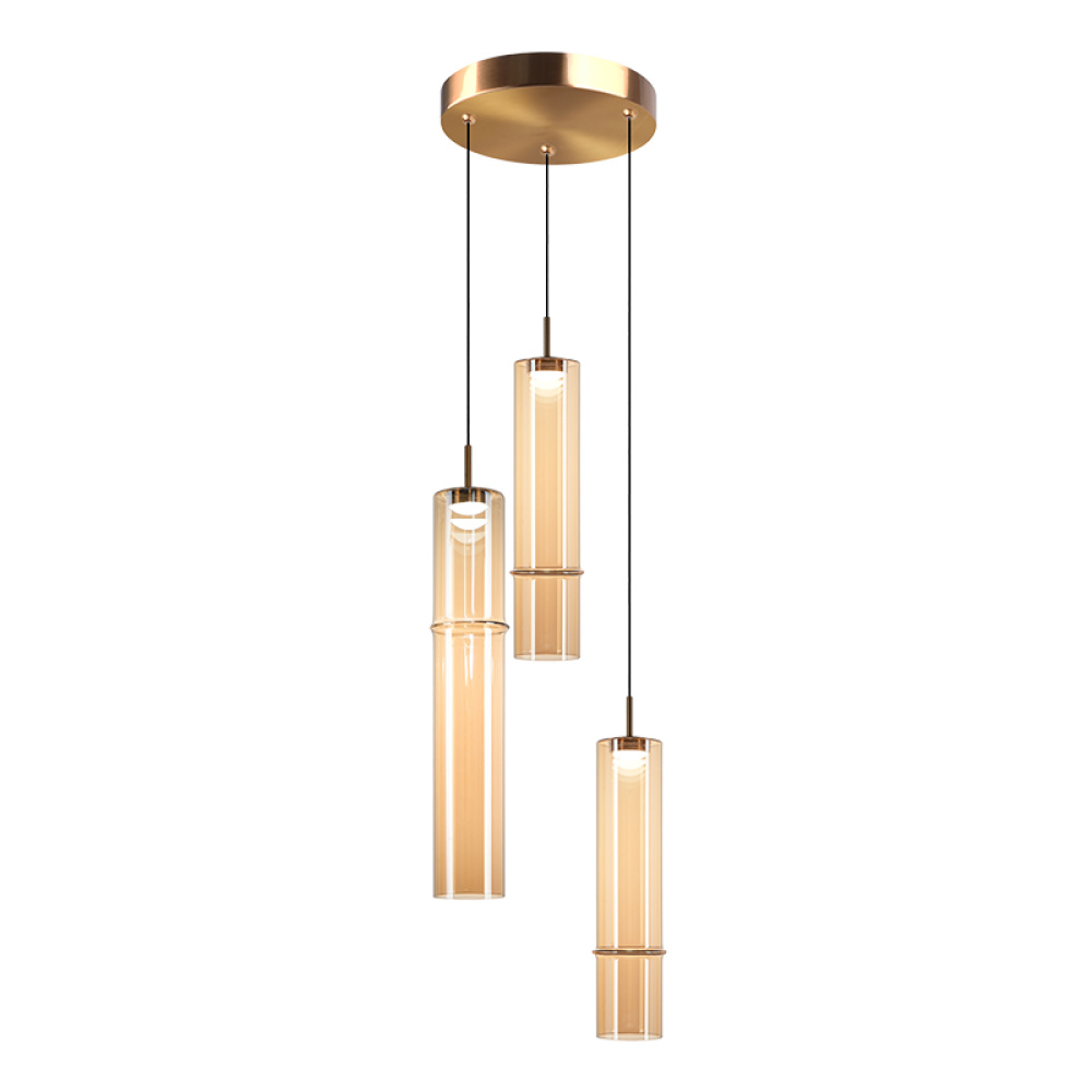 Bambu Aged Gold Brass Pendant