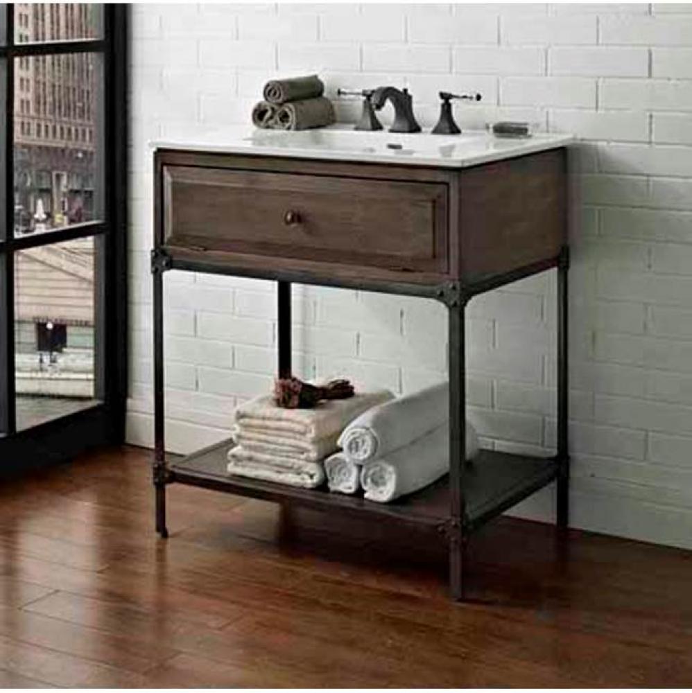 Toledo 30&apos;&apos; Open Shelf Vanity In Driftwood Gray