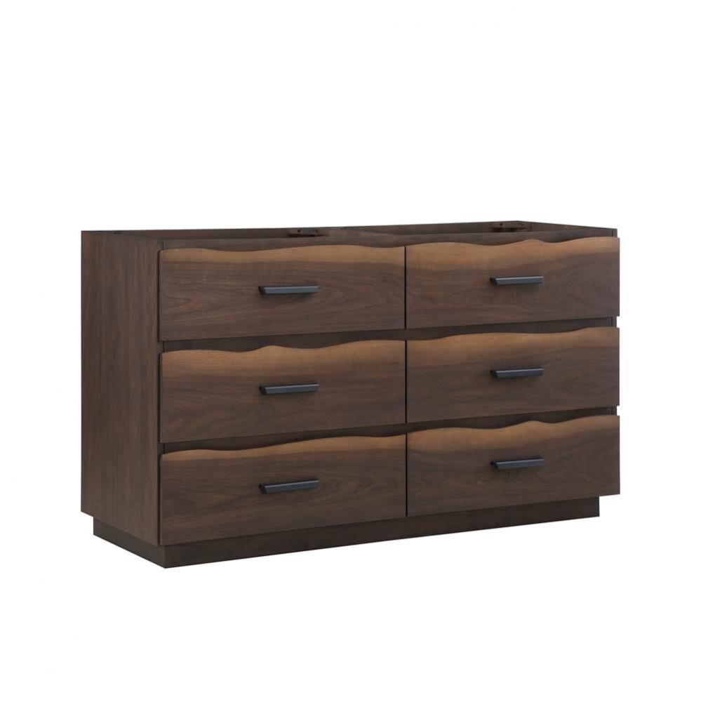Live Edge 60&apos;&apos; Double Bowl Vanity - Dark Walnut