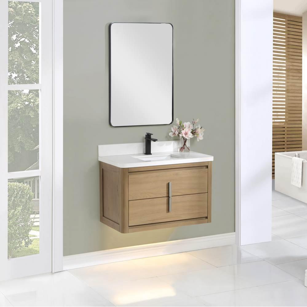 Design Studio 36x20&apos;&apos; Wall Mount Vanity, Top &amp; Sink Set - Fossil Beige