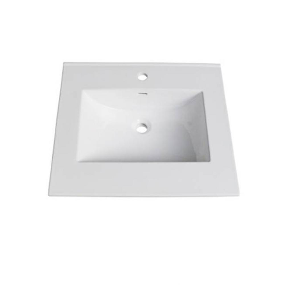(11/16&apos;&apos;) 25&apos;&apos; White Ceramic Top - single hole