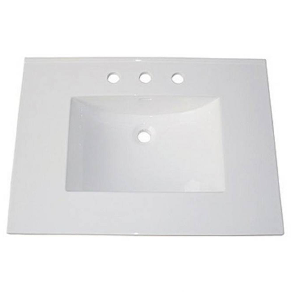 (11/16&apos;&apos;) 31&apos;&apos; White Ceramic Top - 8&apos;&apos; widespread