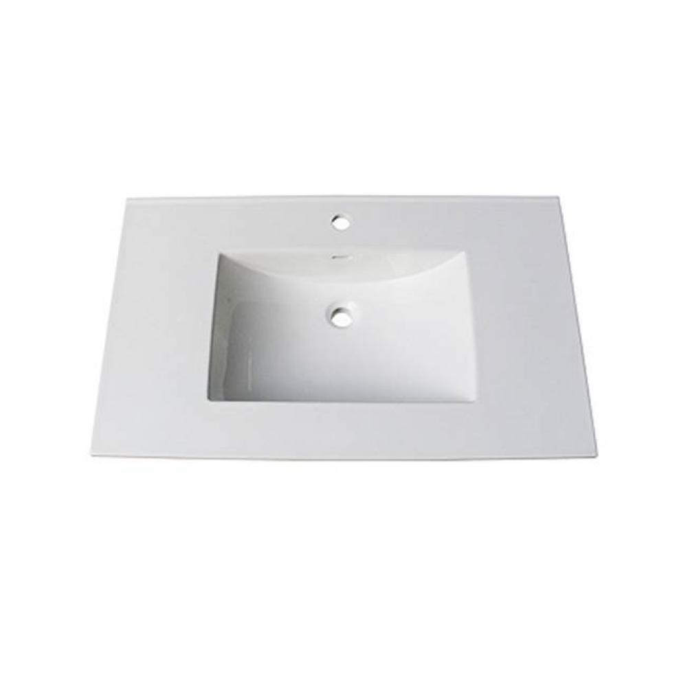 (11/16&apos;&apos;) 37&apos;&apos; White Ceramic Top - single hole