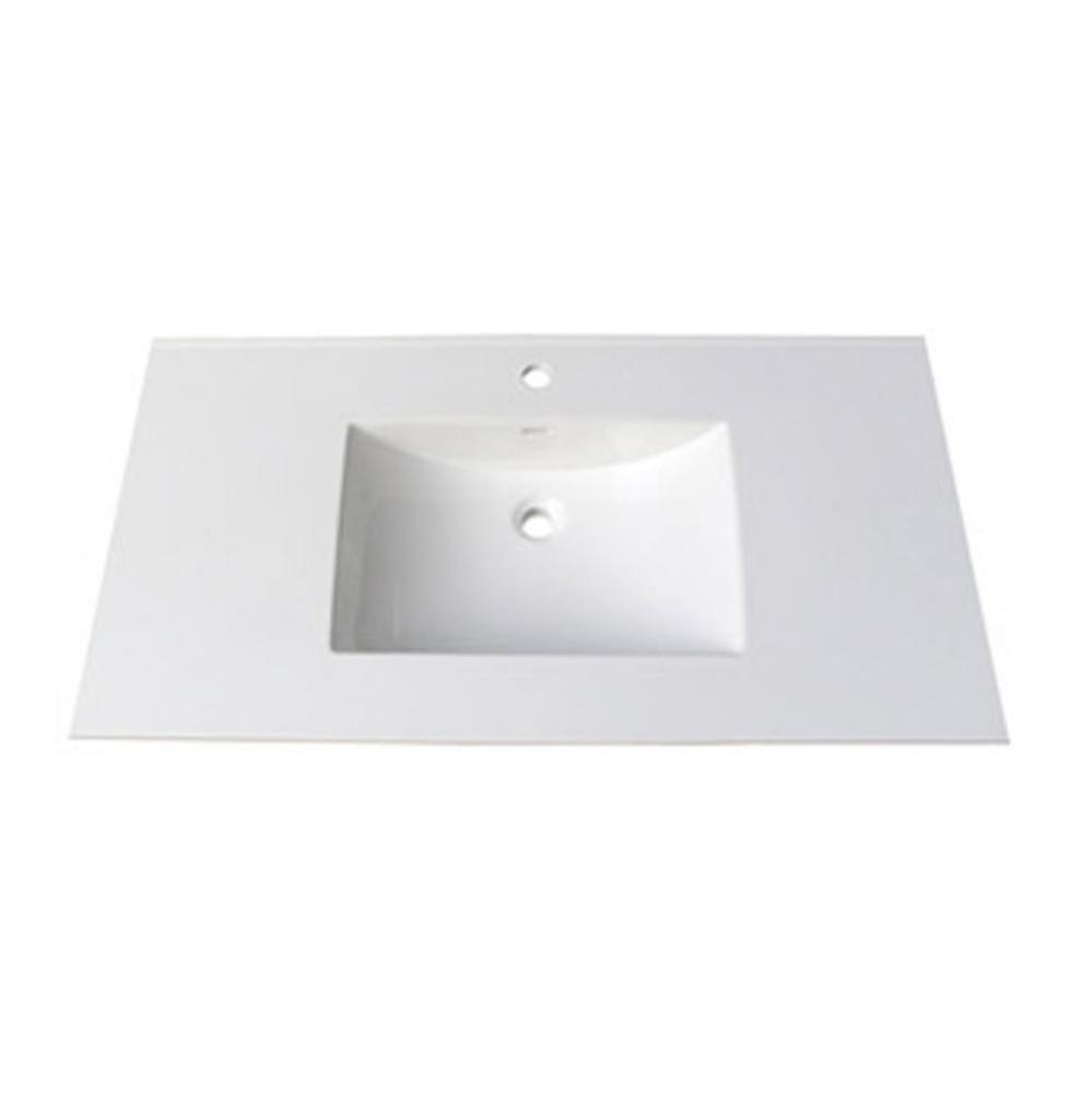 (11/16&apos;&apos;) 43&apos;&apos; White Ceramic Top - single hole
