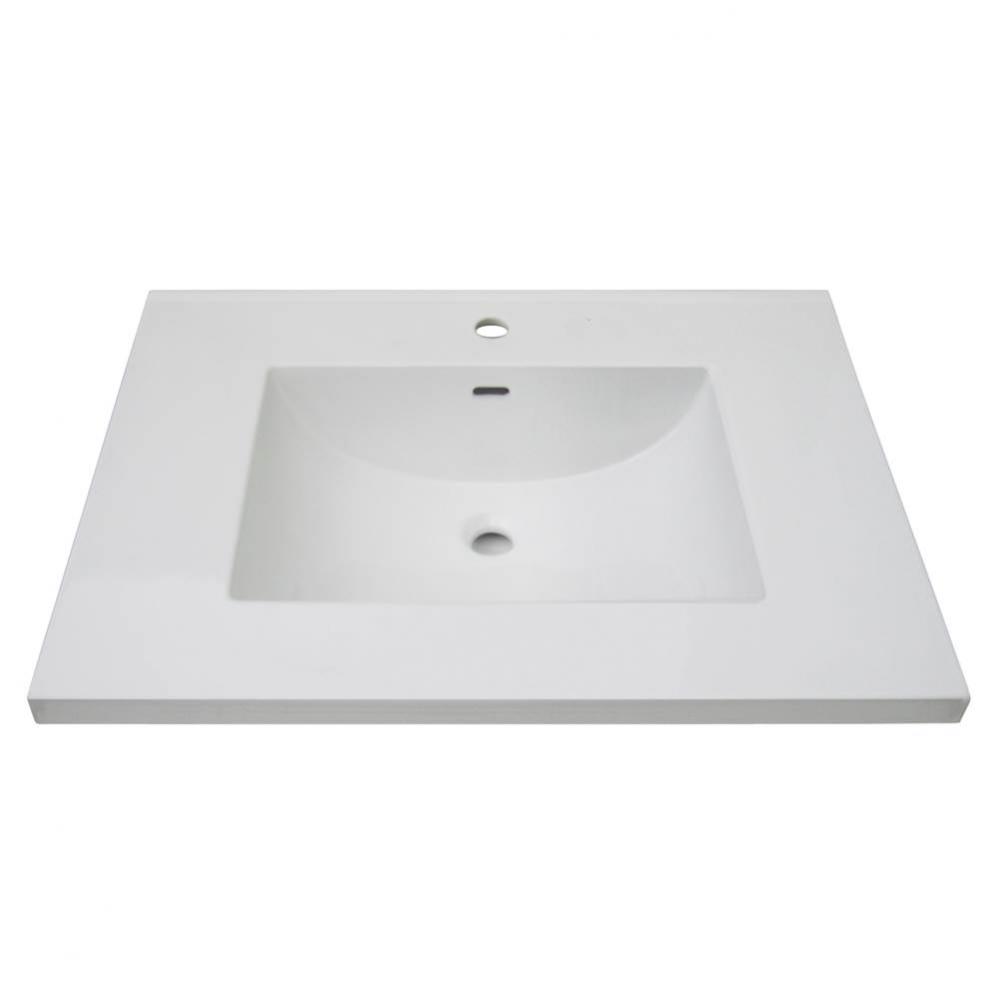 3cm (1-1/4&apos;&apos;) 31&apos;&apos; White Ceramic Top - single hole