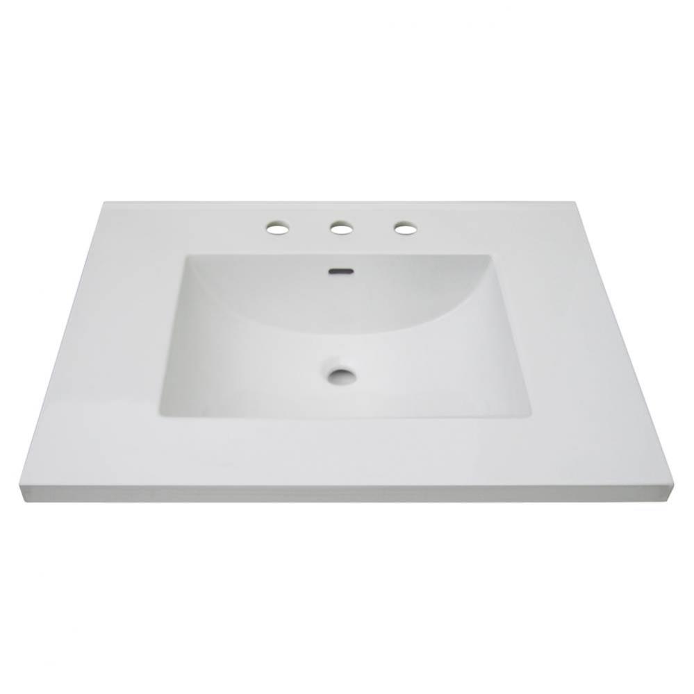3cm (1-1/4&apos;&apos;) 31&apos;&apos; White Ceramic Top - 8&apos;&apos; widespread