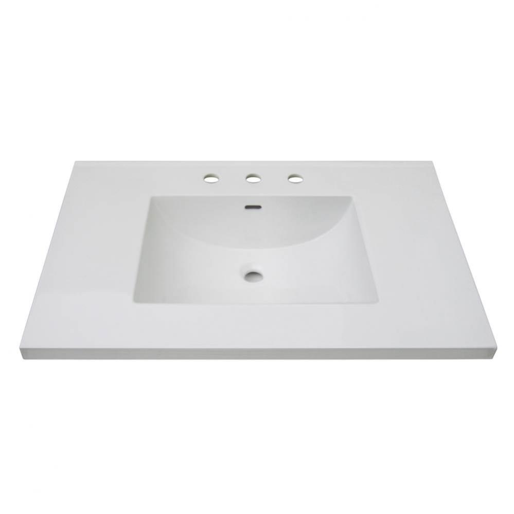 3cm (1-1/4&apos;&apos;) 37&apos;&apos; White Ceramic Top - 8&apos;&apos; widespread