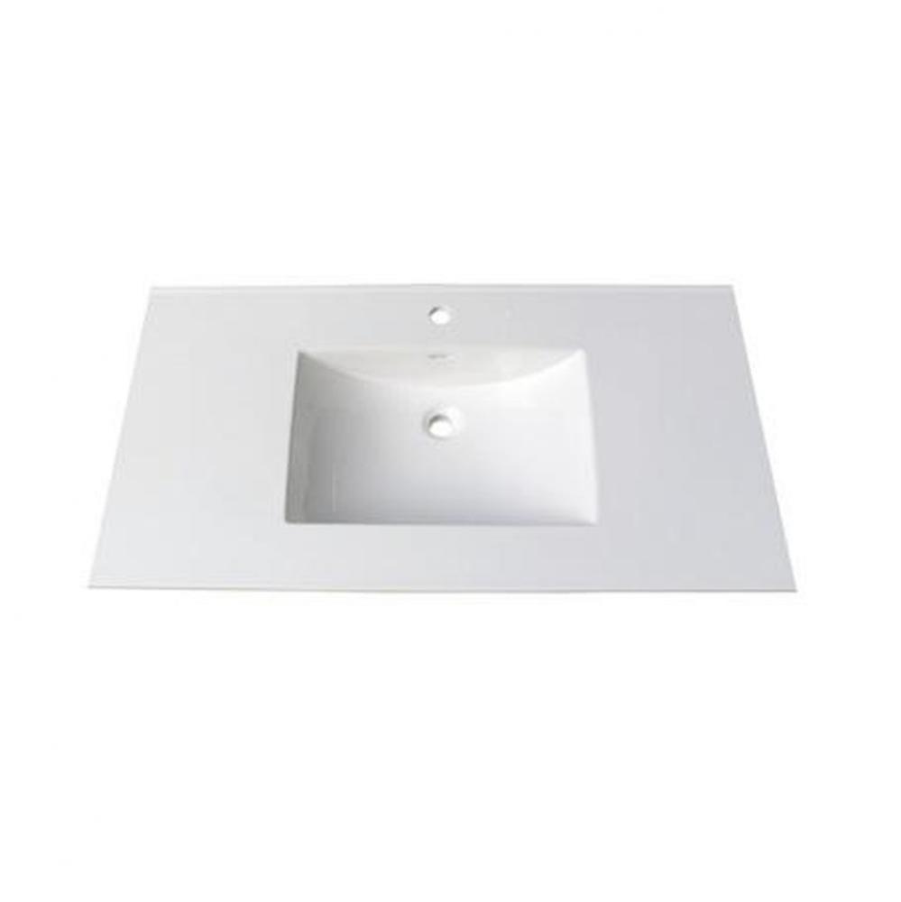 3cm (1-1/4&apos;&apos;) 43&apos;&apos; White Ceramic Top - single hole