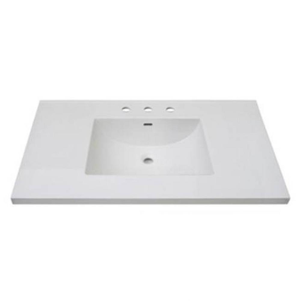 3cm (1-1/4&apos;&apos;) 43&apos;&apos; White Ceramic Top - 8&apos;&apos; widespread