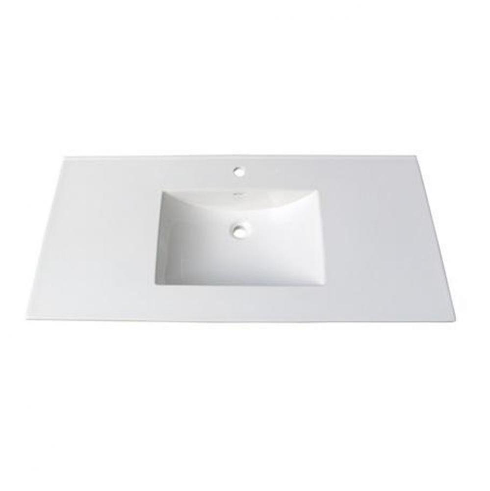 3cm (1-1/4&apos;&apos;) 49&apos;&apos; White Ceramic Top - single hole