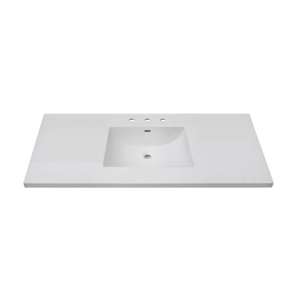 3cm (1-1/4&apos;&apos;) 49&apos;&apos; White Ceramic Top - 8&apos;&apos; widespread