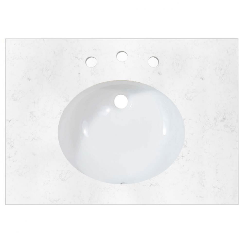 2cm (3/4&apos;&apos;) 31&apos;&apos; Carrera (CQ) Quartz Top - 8&apos;&apos; widespread