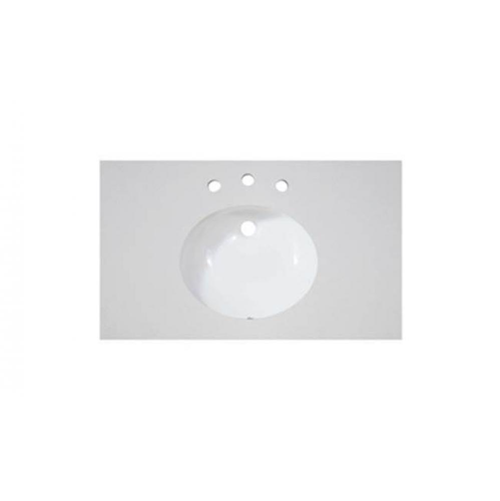 2cm (3/4&apos;&apos;) 37&apos;&apos; Eggshell (EG) Quartz Top - 8&apos;&apos; widespread