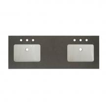 Fairmont Designs TQ2-S6122DSG8 - 2cm (3/4'') 61'' Double Bowl Spectre Gray (SG) Quartz Top - 8'' wide