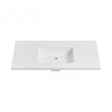 Fairmont Designs TS4-S4922MW1 - 4cm (1½'') 49'' Matte White (MW) fdSTONE™ Top - single hole