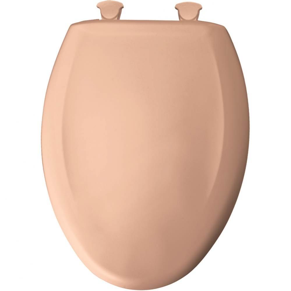 Elongated Plastic Toilet Seat in Peach Blossom with STA-TITE Seat Fastening System, Easy-Clean &am
