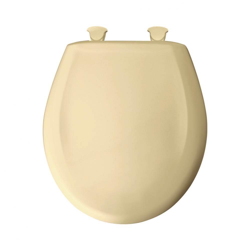 Round Plastic Toilet Seat in Jersey Cream with STA-TITE Seat Fastening System, Easy-Clean &amp; Ch