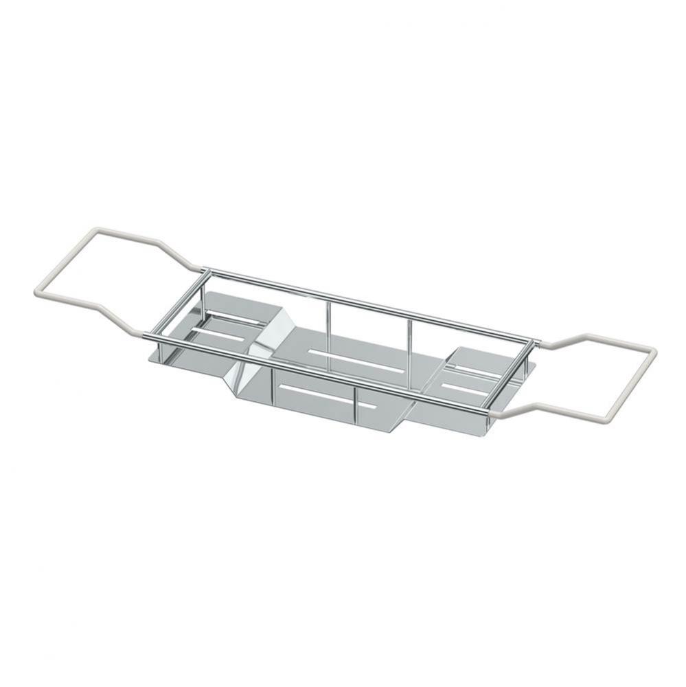 Modern Bath Tub Caddy, Adjustable, Chrome