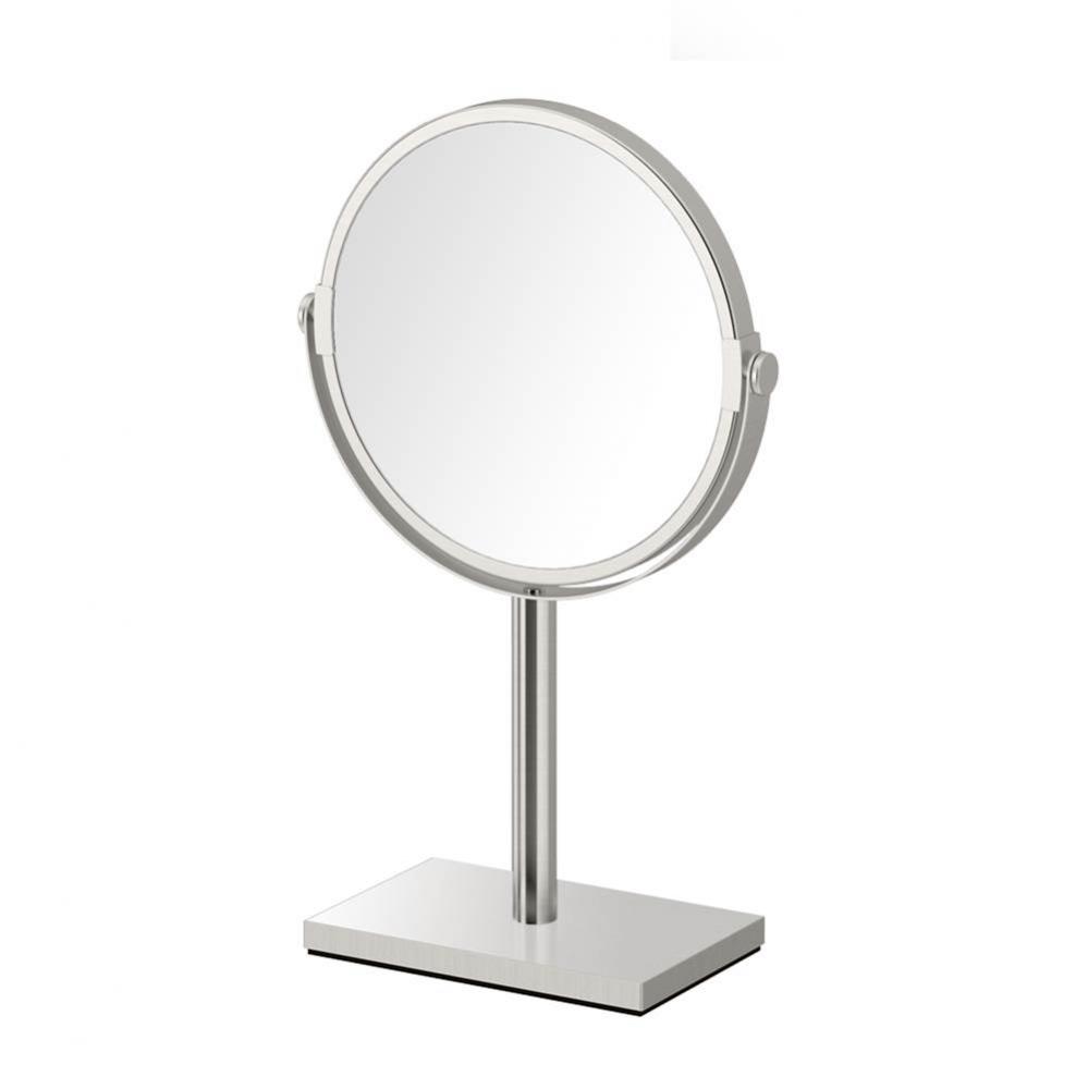 Countertop 12.5&apos;&apos;H Rectangle Base Mirror, Satin Nickel