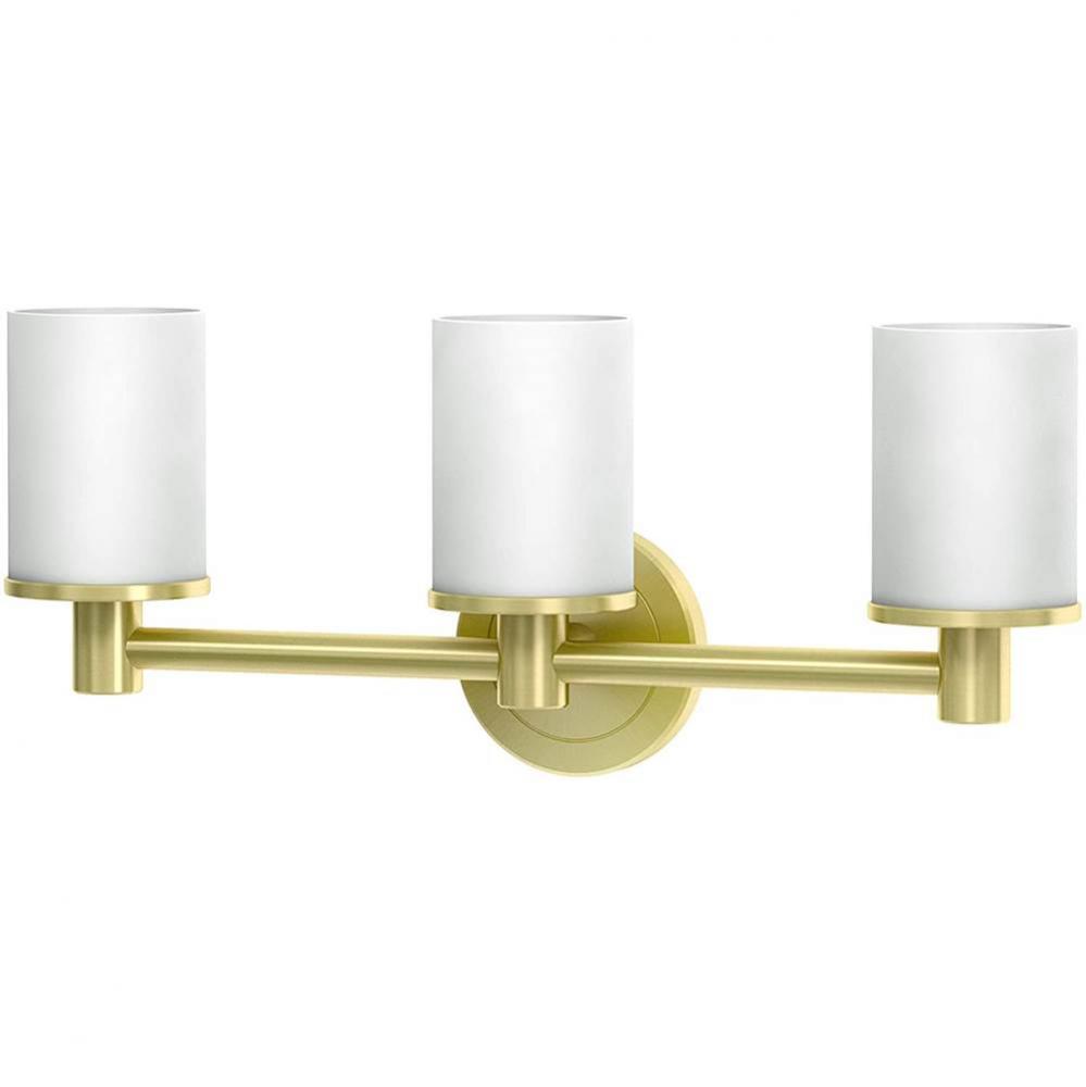 Latitude Triple Sconce, Brushed Brass