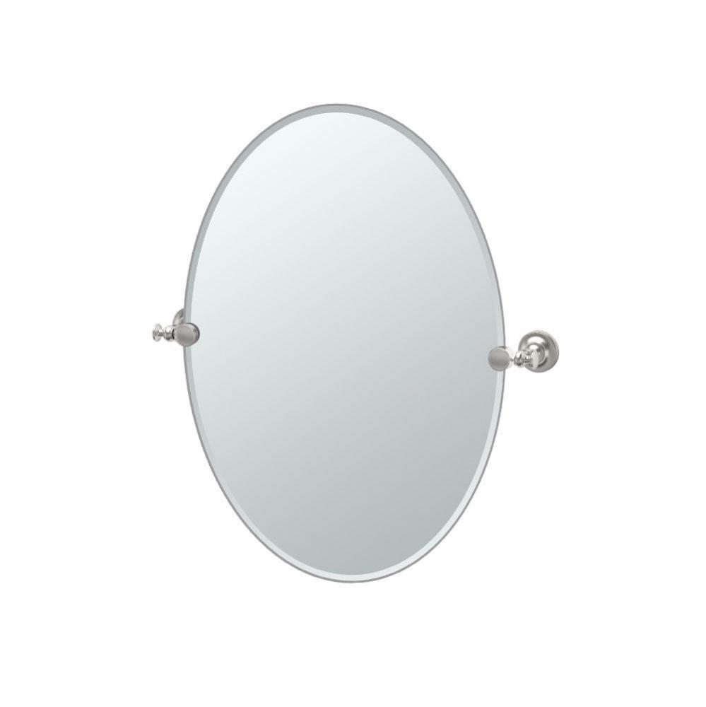 Tavern 26.5&apos;&apos;H Frameless Oval Mirror Satin Nickel