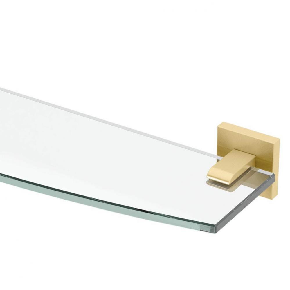Elevate Vanity Glass Shelf, Brushed Brass