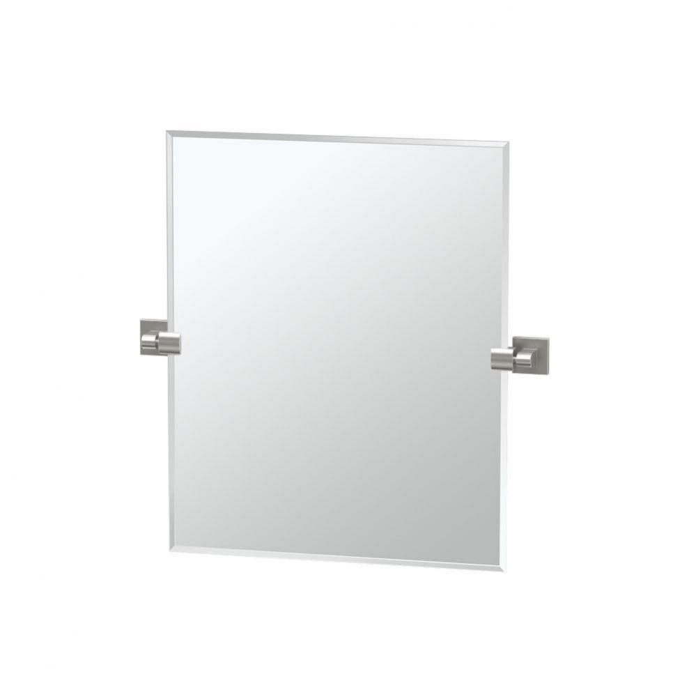 Elevate 24&apos;&apos;H Frameless Rectangle Mirror Satin Nickel