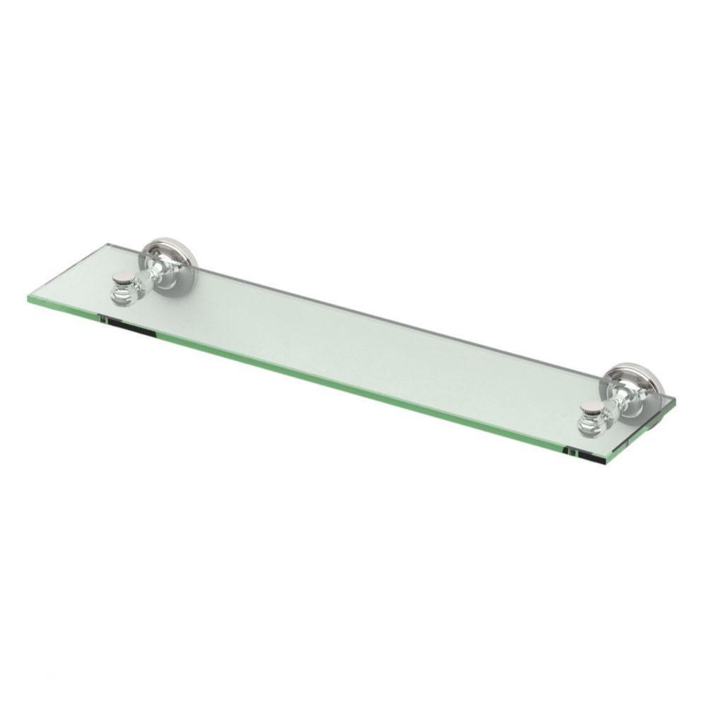 Tavern Vanity Glass Shelf, Polished Nickel