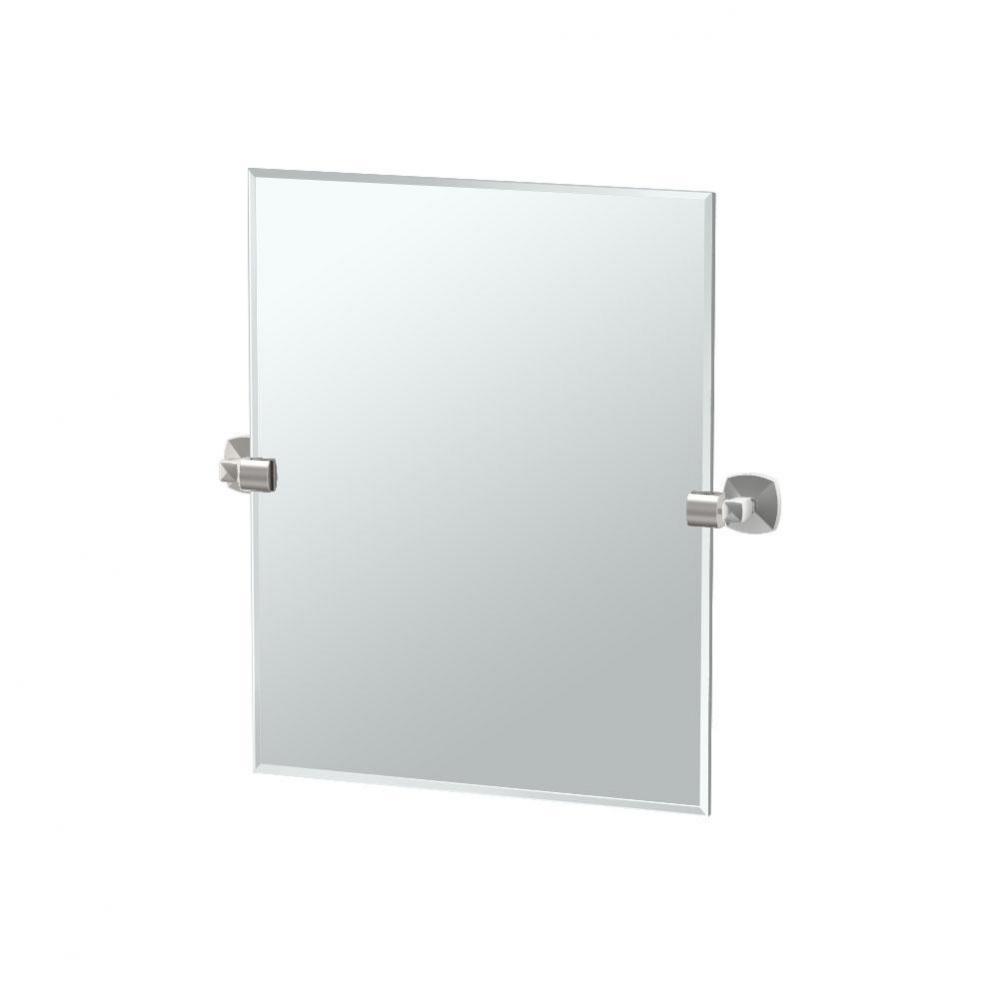 Jewel, 24&apos;&apos;H Frameless Rectangular Mirror, Satin Nickel