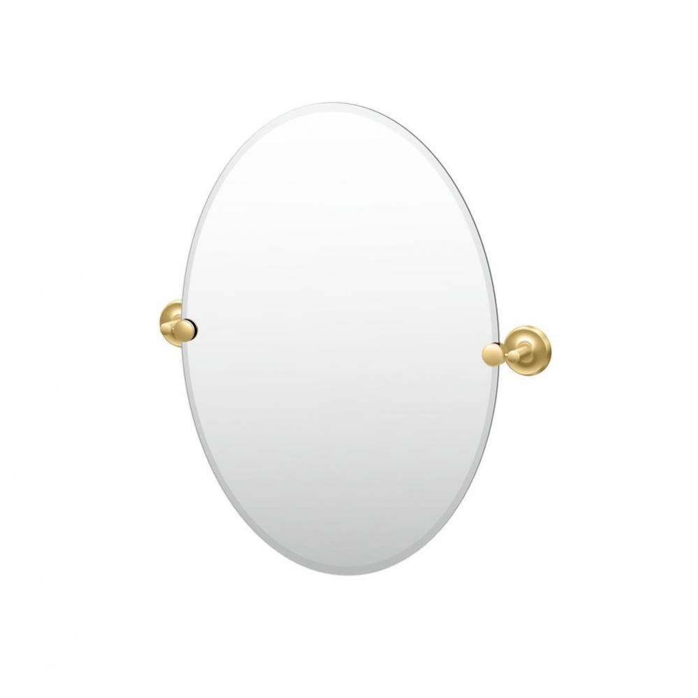 Designer II 26.5&apos;&apos;H Frameless Oval Mirror Brushed Brass