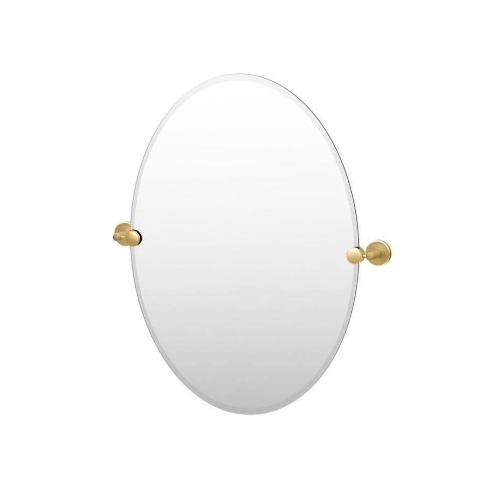 Latitude 26.5&apos;&apos;H Frameless Oval Mirror Brushed Brass