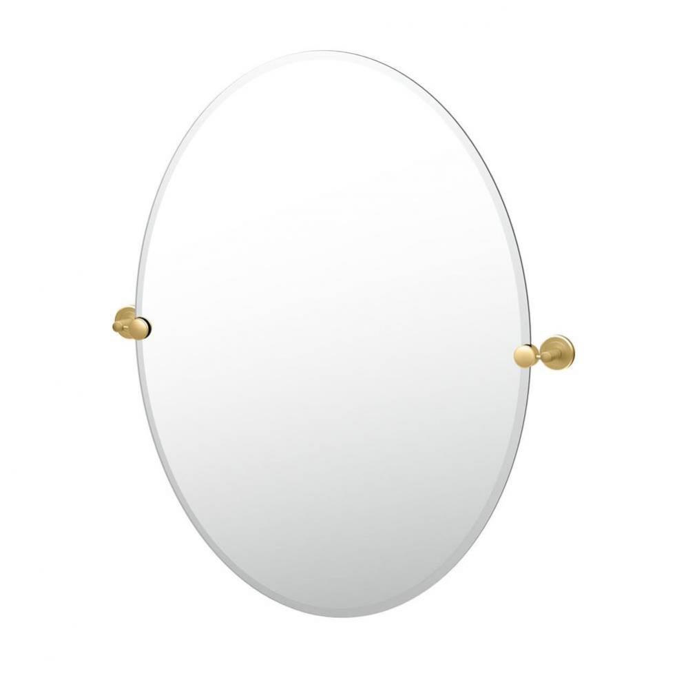 Latitude 32&apos;&apos;H Frameless Oval Mirror Brushed Brass