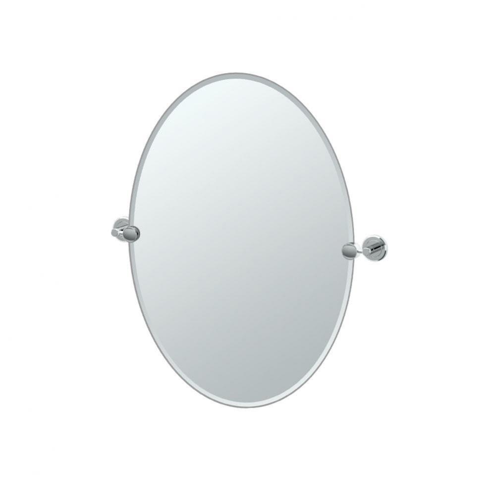 Latitude 26.5&apos;&apos;H Frameless Oval Mirror Chrome