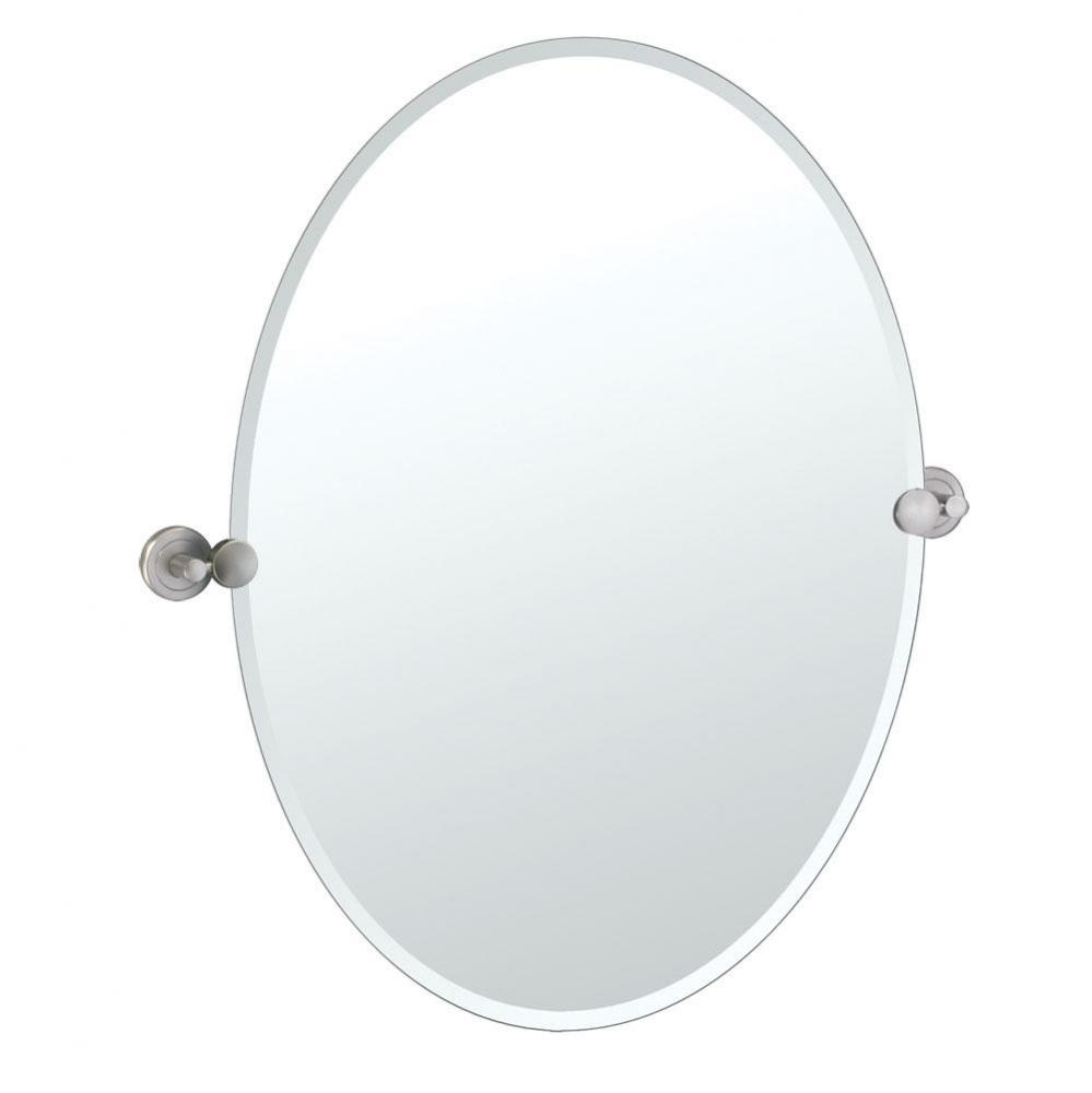 Latitude 26.5&apos;&apos;H Frameless Oval Mirror Satin Nickel