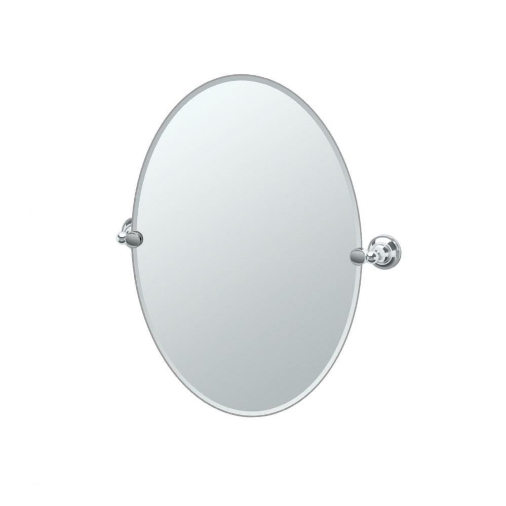 Tiara 26.5&apos;&apos;H Frameless Oval Mirror, Chrome