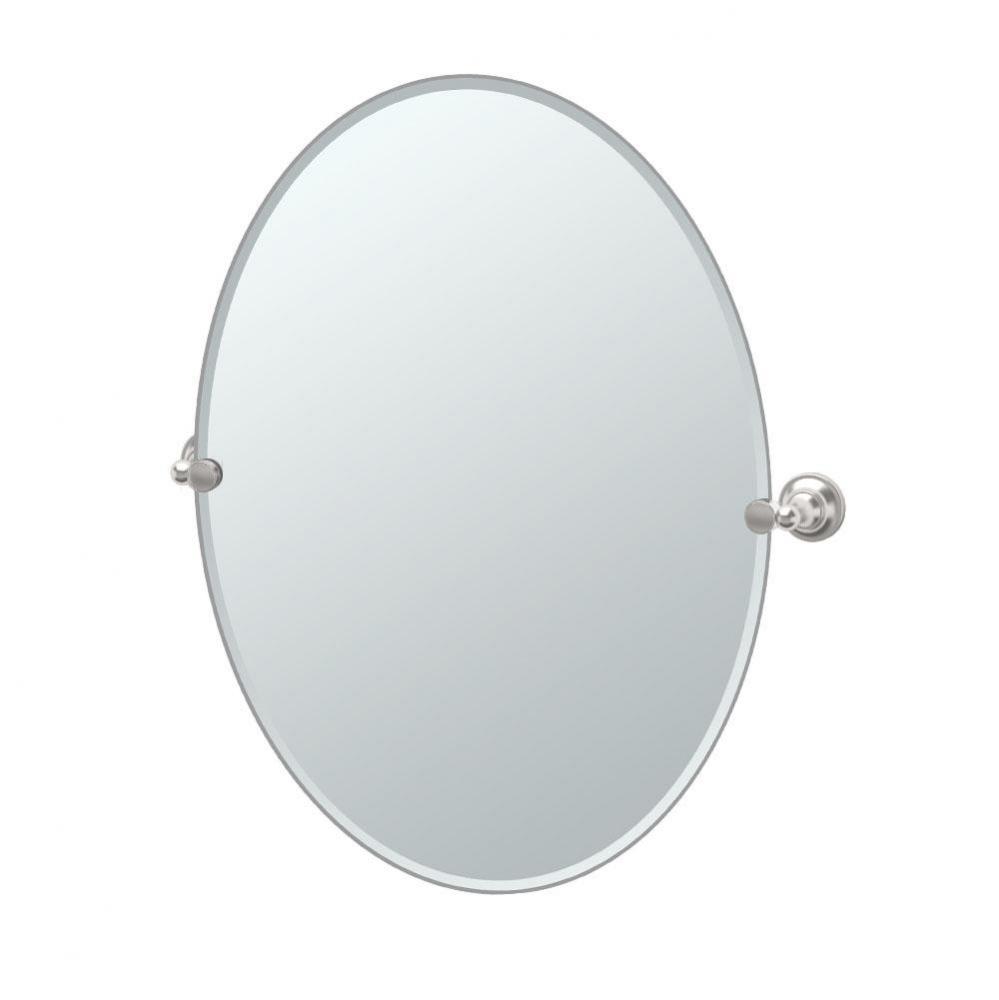 Tiara 32&apos;&apos;H Frameless Oval Mirror, Satin Nickel