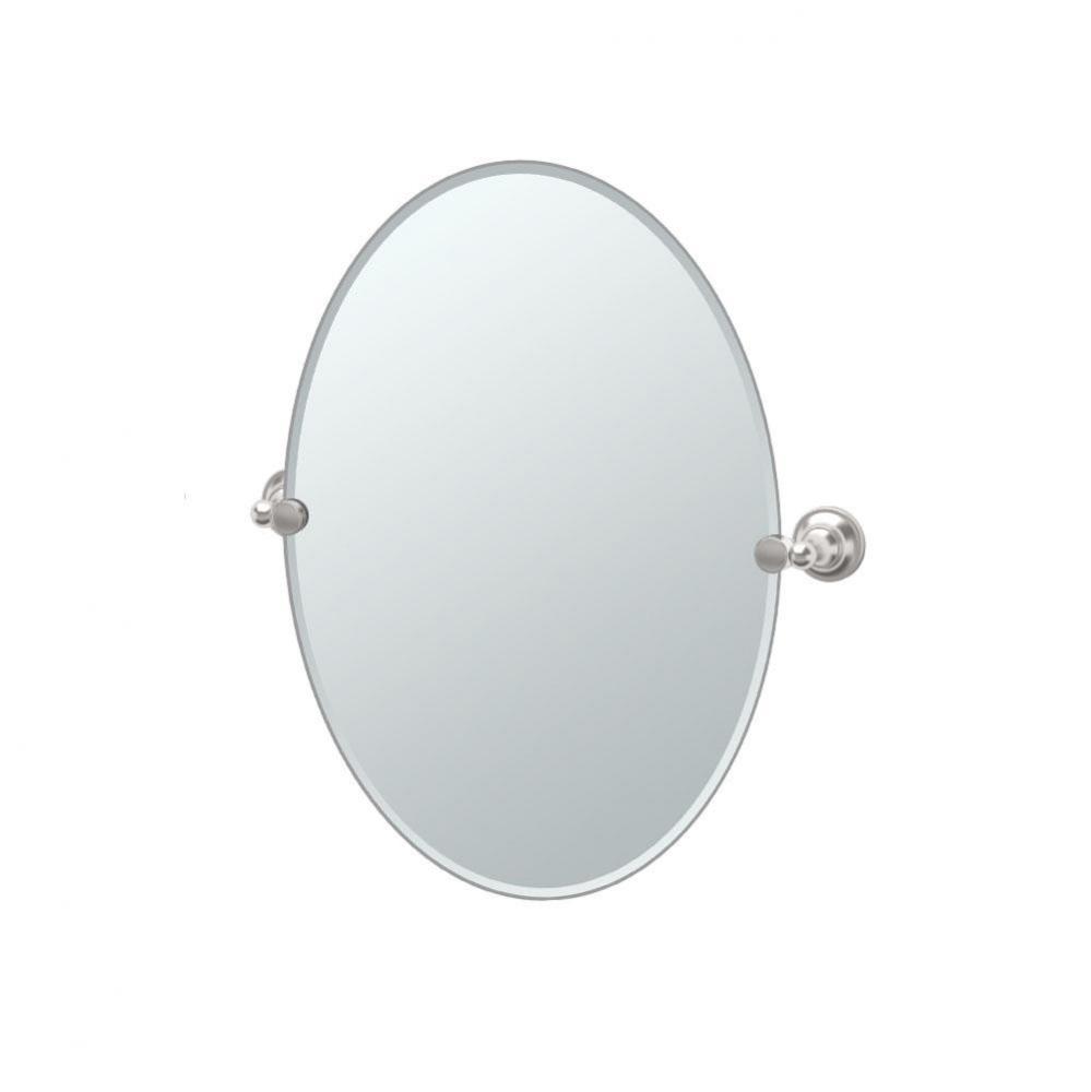Tiara 26.5&apos;&apos;H Frameless Oval Mirror, Satin Nickel