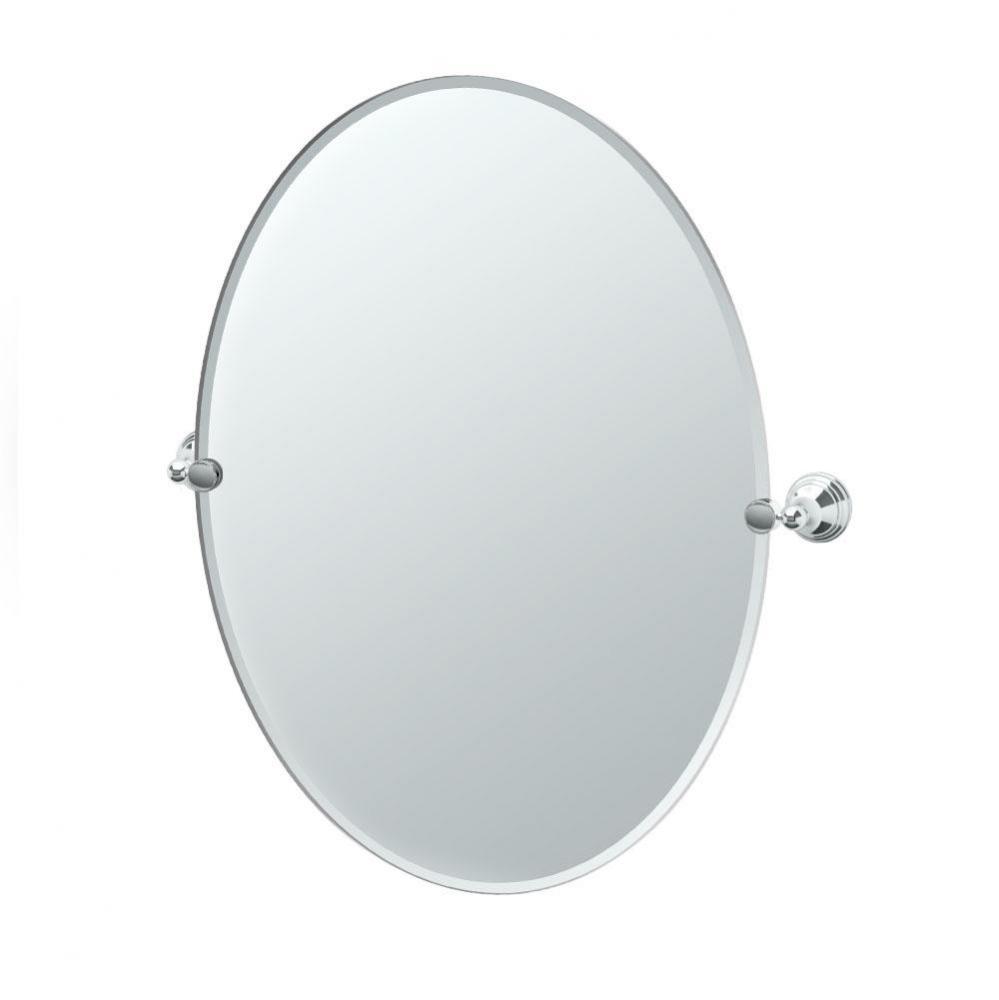 Charlotte 32&apos;&apos;H Frameless Oval Mirror, Chrome