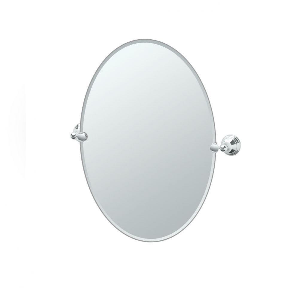 Charlotte 26.5&apos;&apos;H Frameless Oval Mirror, Chrome