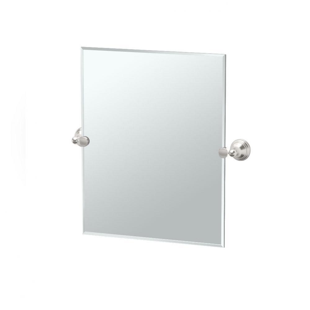 Charlotte 24&apos;&apos;H Frameless Rectangular Mirror, Satin Nickel