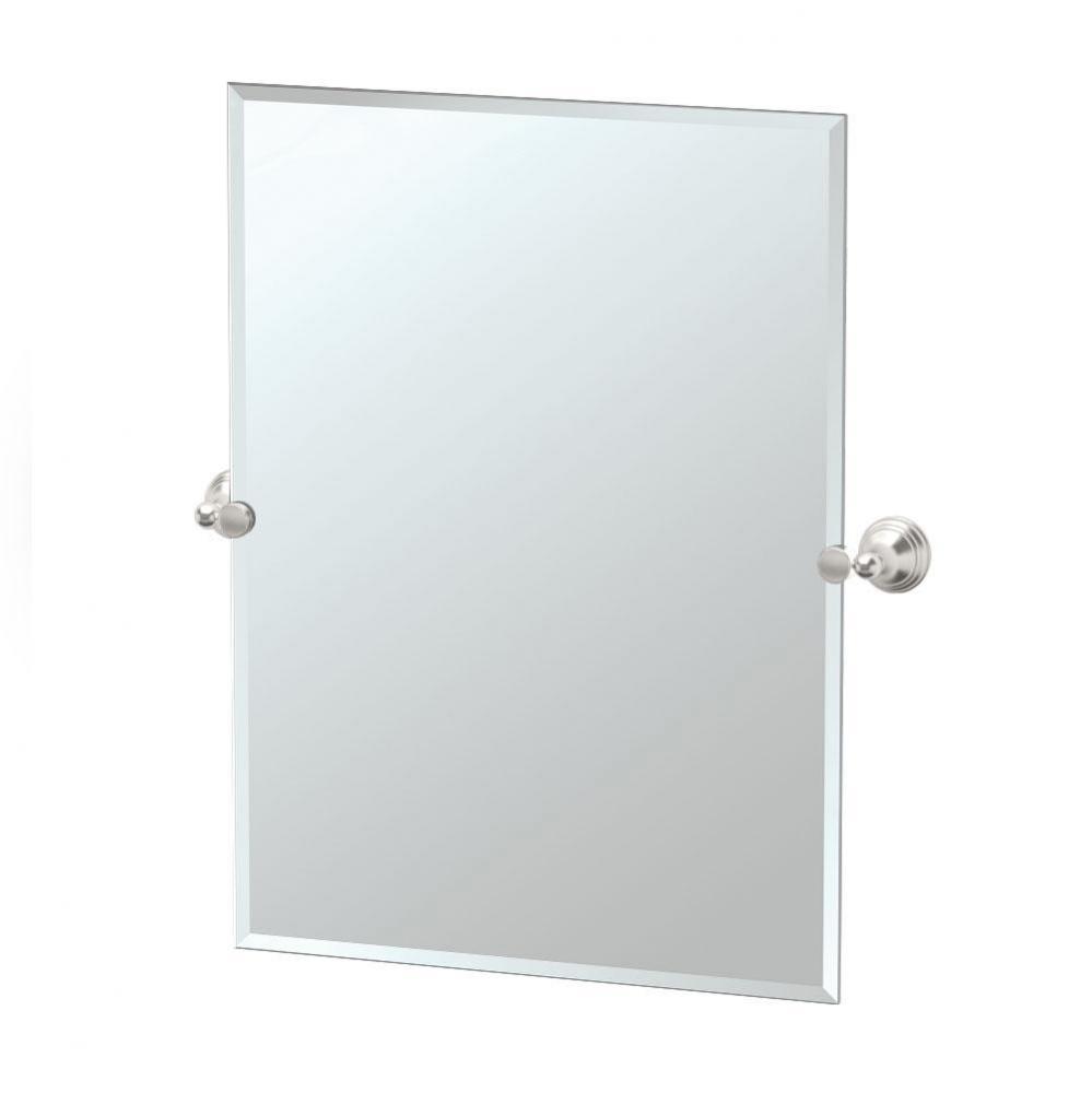 Charlotte 31.5&apos;&apos;H Frameless Rectangular Mirror, Satin Nickel