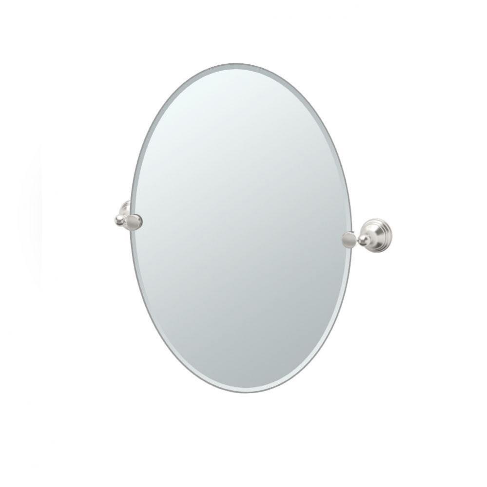 Charlotte 26.5&apos;&apos;H Frameless Oval Mirror, Satin Nickel